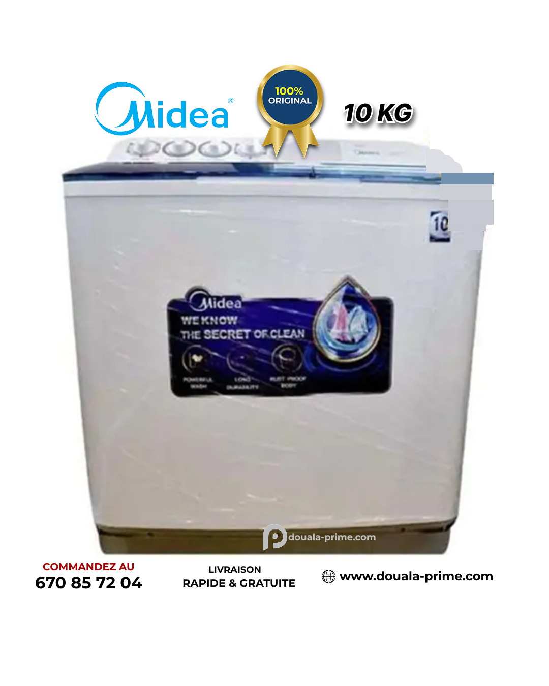 MACHINE A LAVER SEMI-AUTOMATIQUE MIDEA 10KG