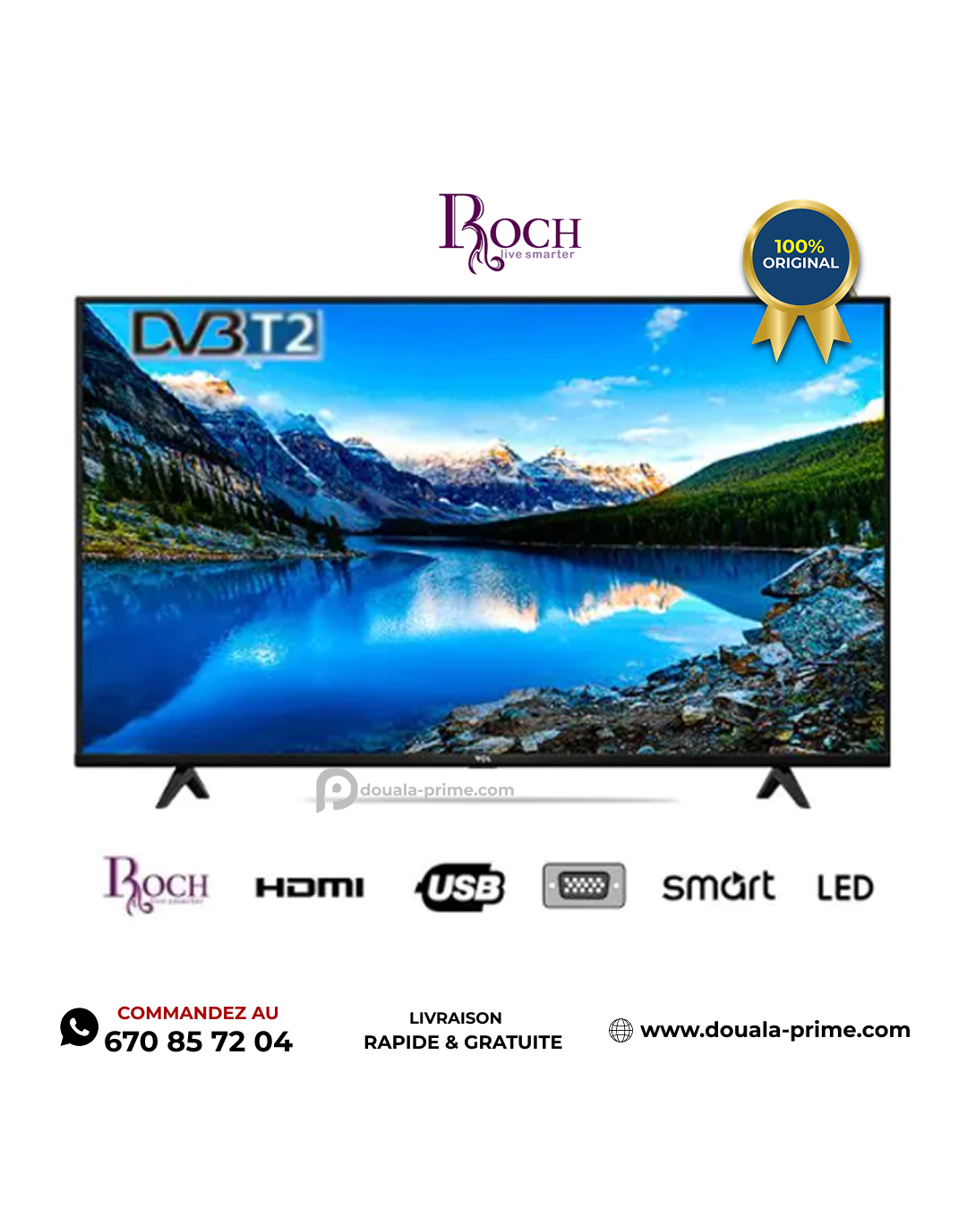 TV Roch 32’’ smart - RH-LE32DSA- B - HD Ready - Android