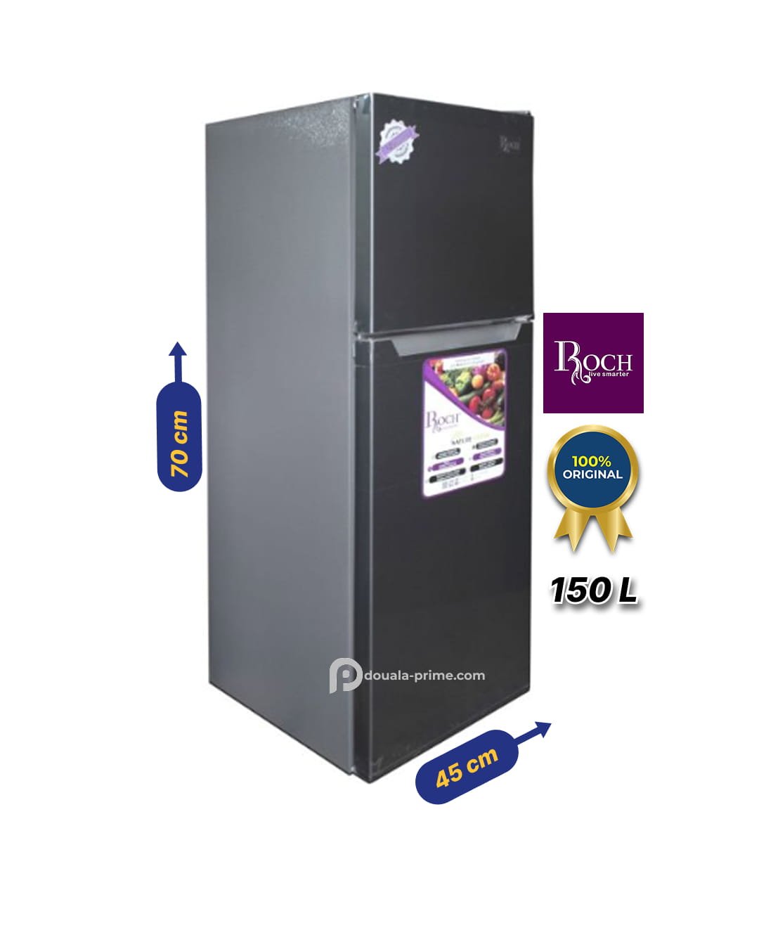 REFRIGERATEUR DOUBLE BATTANT ROCH  RFR-160DT 150L